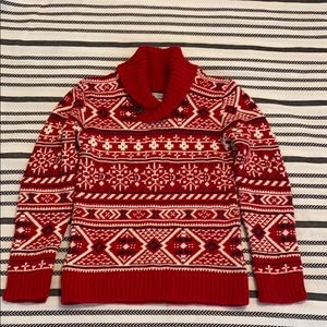 H&M kids cotton fair isle red sweater 6